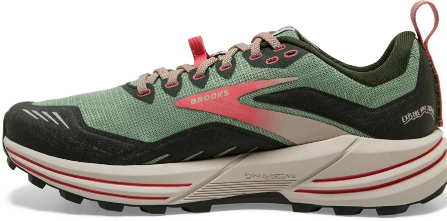 Footwear * | Brooks Women'S Cascadia 16 (394 Basil/Duffel Bag/Coral)