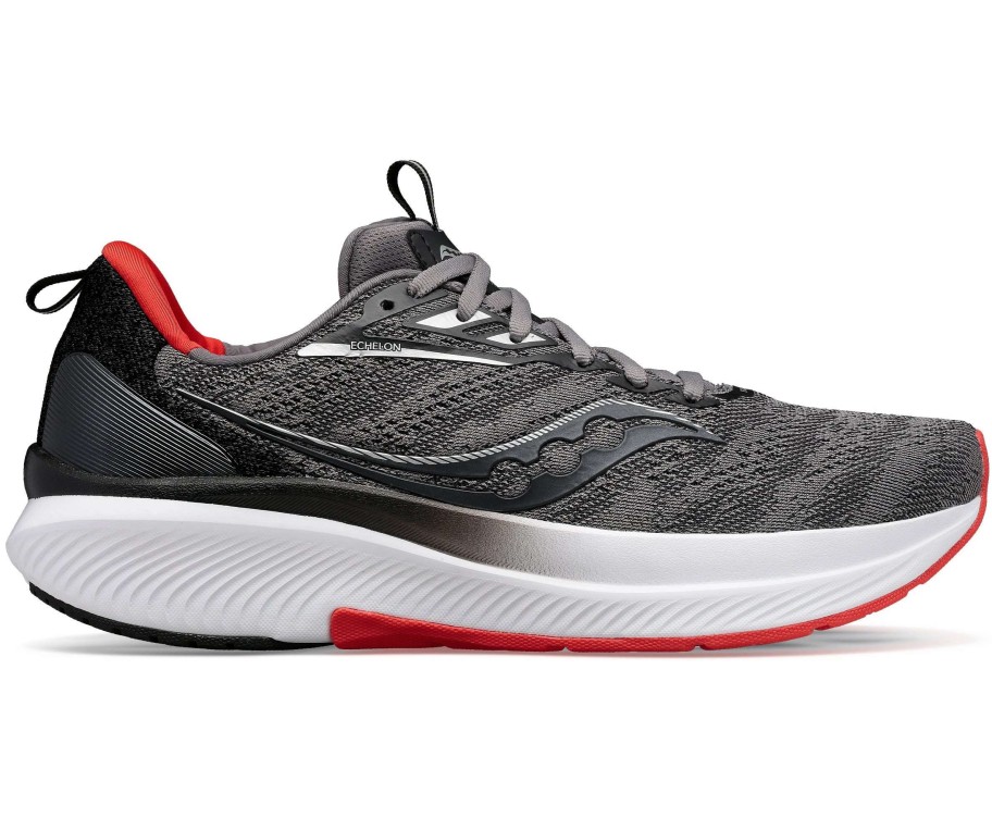 Footwear * | Saucony Men'S Echelon 9 (20 Charcoal/Red Sky)