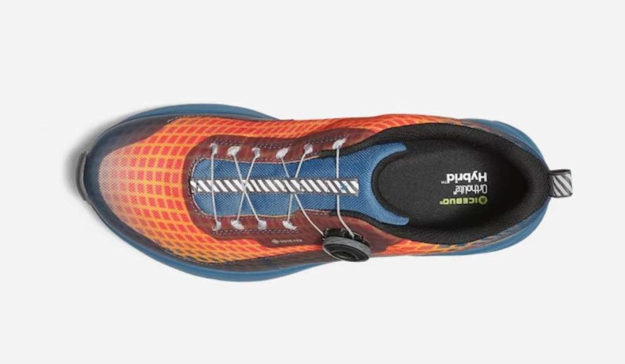 Footwear * | Icebug Men'S Newrun Bugrip Gtx (9C Mist Blue/Fire Orange)