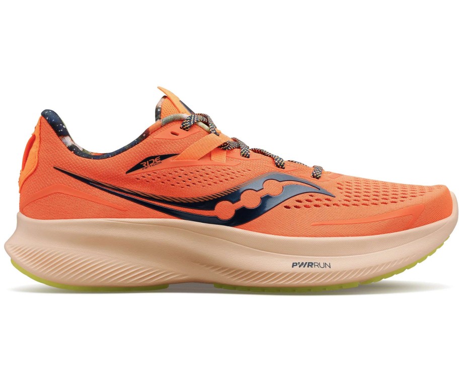 Footwear * | Saucony Men'S Ride 15 (45 Campfire Story Orange)